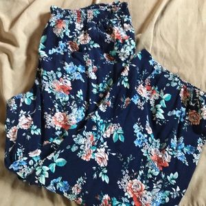 Wide Leg floral print pants